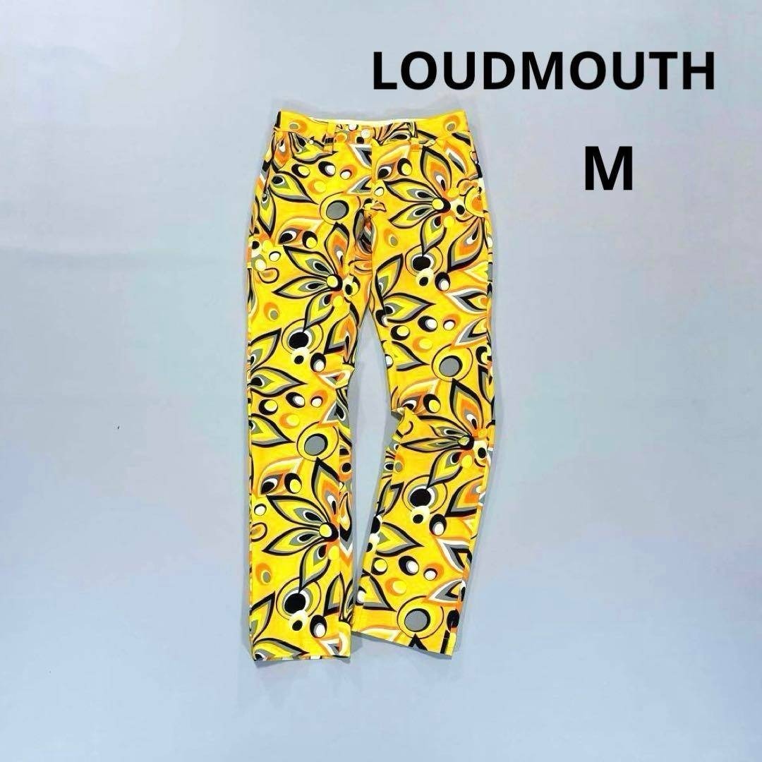 ラウドマウスゴルフ M ロングパンツ ジャガデリック イエロー 総柄 LOUDMOUTH拍卖