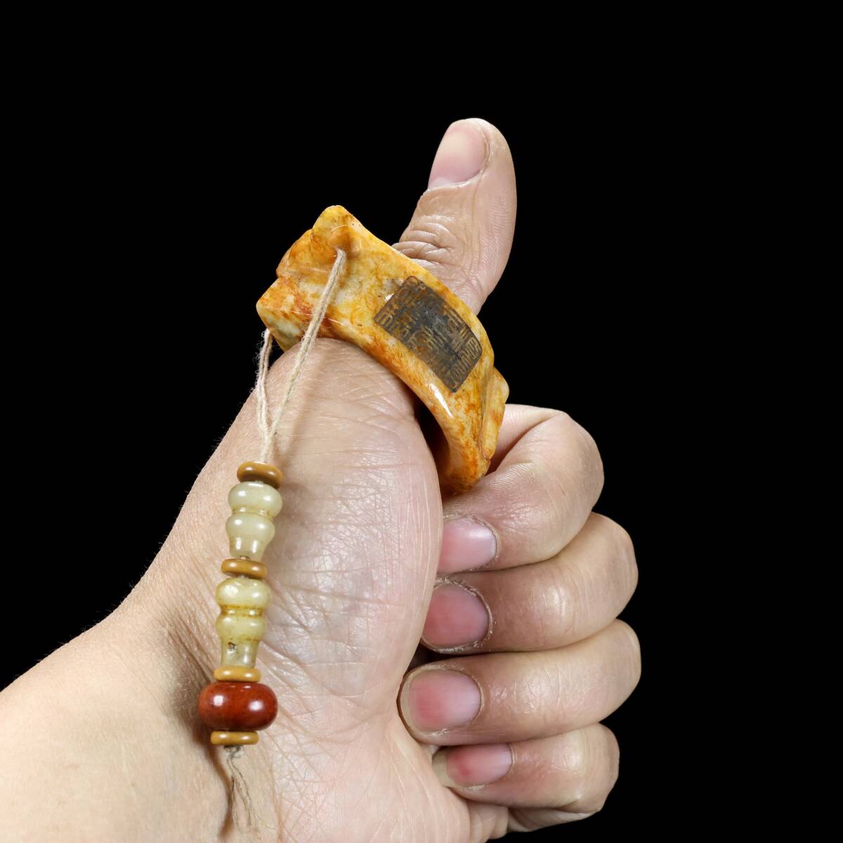 旧蔵 清 順治元年禦制 玉彫 和田老玉 武指を折る 配飾 和田玉葫蘆 紅玉珠 極細工 中国古玩 骨董品 古美味 208拍卖