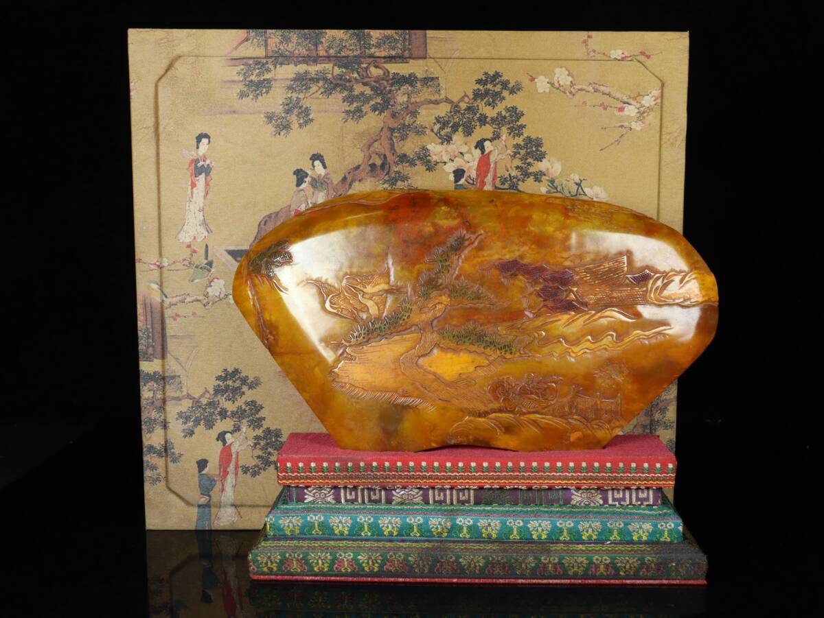 旧蔵 【清代篆刻家 呉昌碩】寿山石 彫刻の置物 天然石 手彫 篆刻 極細工 中国古玩 骨董品 古美味 208拍卖