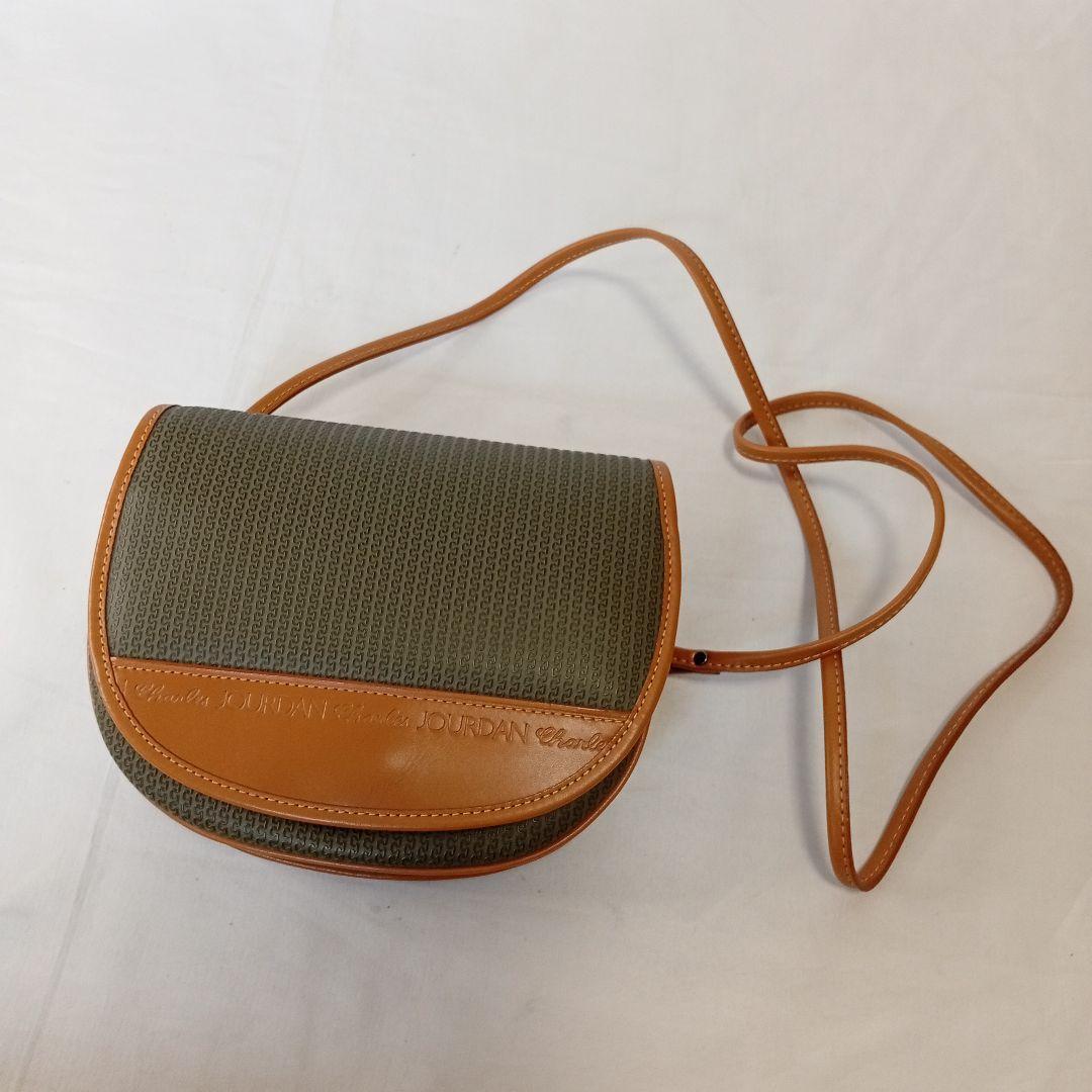 CHARLES JOURDAN シャルルジョルダン ショルダーバッグ カーキ 送料無料 正規品 鑑定済み 人気ブランド 限定セール拍卖