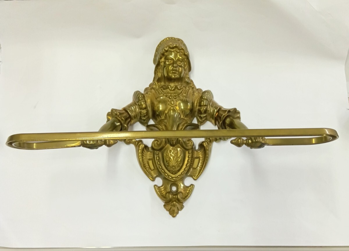 西洋アンティーク 真鍮製タオルハンガー フランスアンティーク 未使用品拍卖