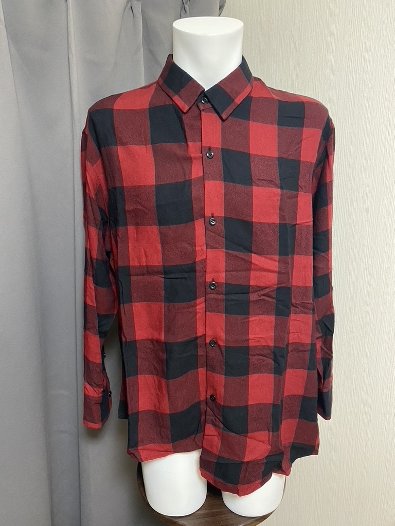 ★LAD MUSICIAN 赤チェック シャツ【H0004】拍卖