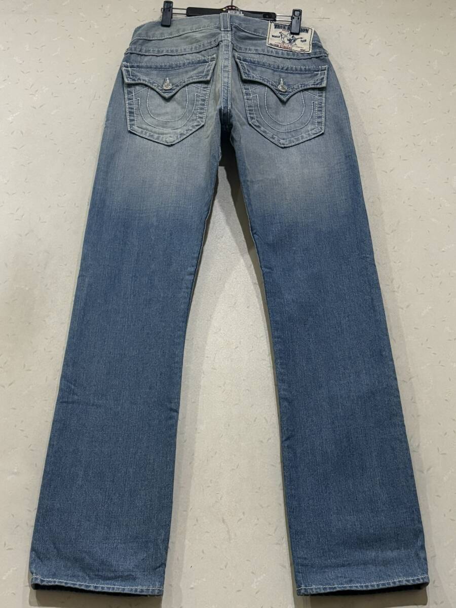 ※TRUE RELIGION トゥルーレリジョン STRAIGHT デニムパンツ 未裾直 ライトインディゴ 米国製 30 BJBE.H拍卖