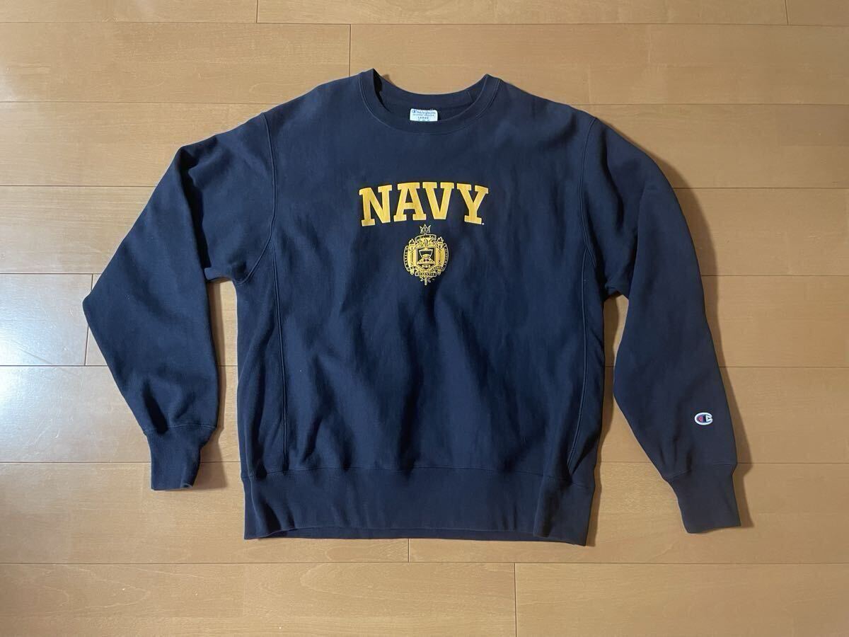チャンピオン Champion リバースウィーブ スウェット トレーナー カレッジプリント 紺 NAVY L ネイビー拍卖