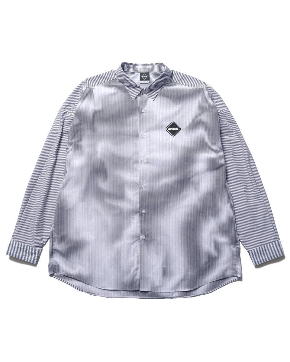 【即決】【美品】 FCRB f.c real bristol エフシーレアルブリストル SOPHNET ソフネット BIG LOGO L/S BAGGY SHIRT シャツ 長袖 ストライプ拍卖