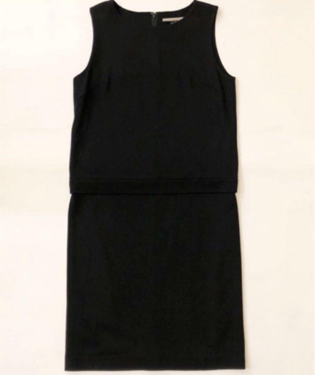 ダブルスタンダードクロージング Double Standard Clothing ドレス ウールワンピース ノーカラー ノースリーブ ブラック 38サイズ 2105154拍卖