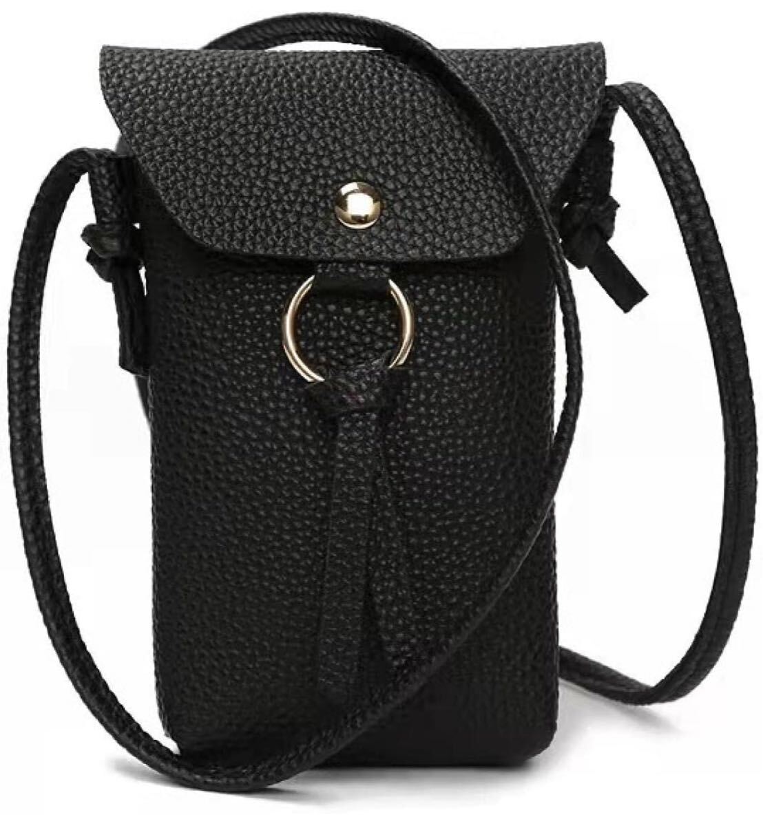 スマートフォンバッグレディースショルダーバッグスマートフォンバッグ携帯電話バッグ斜め縦シンプル ブラック拍卖