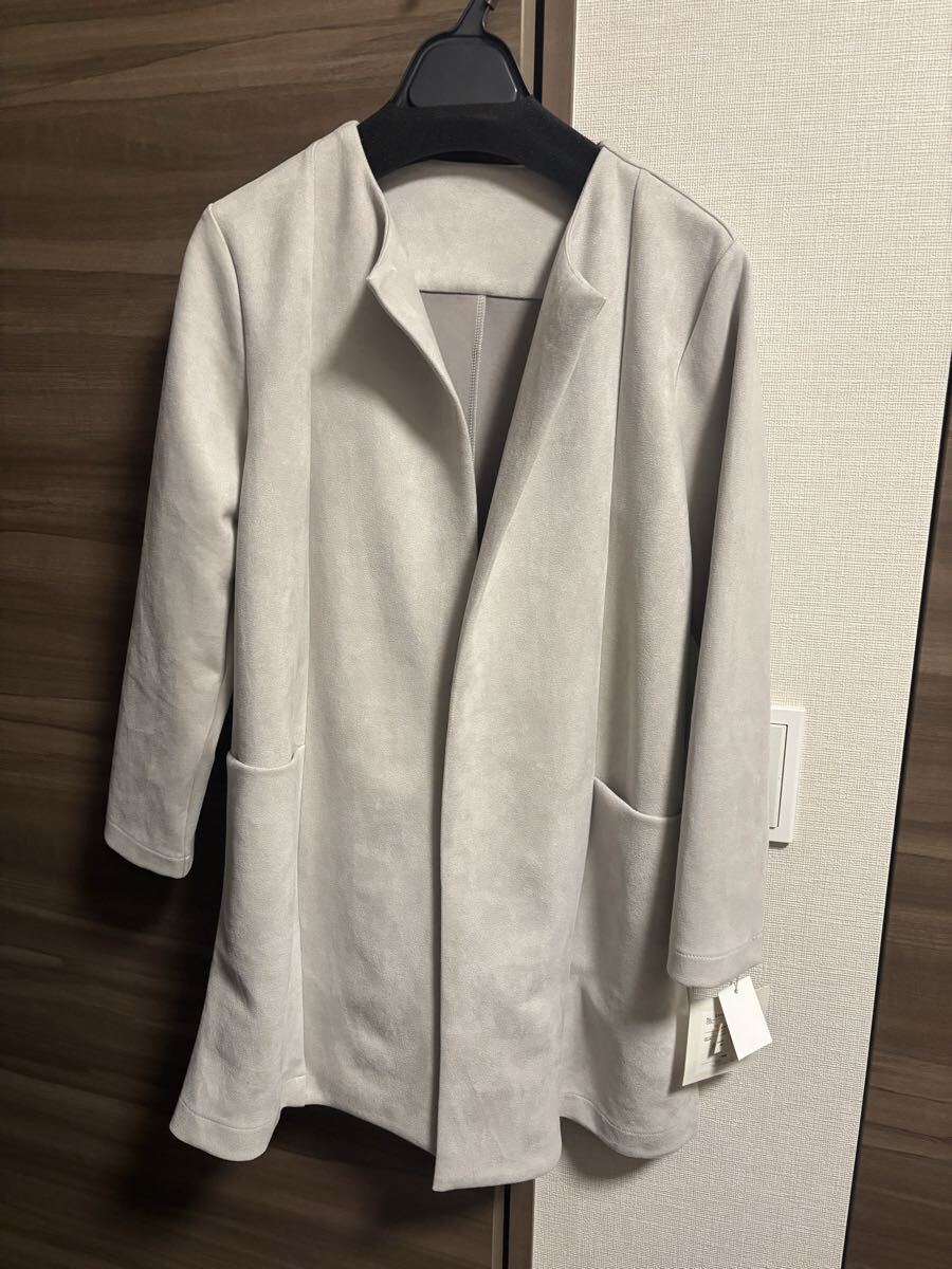 新品未使用タグ付き COCON femme ライトグレー コート MLサイズ 上質な肌触り 軽やか 即決あり拍卖