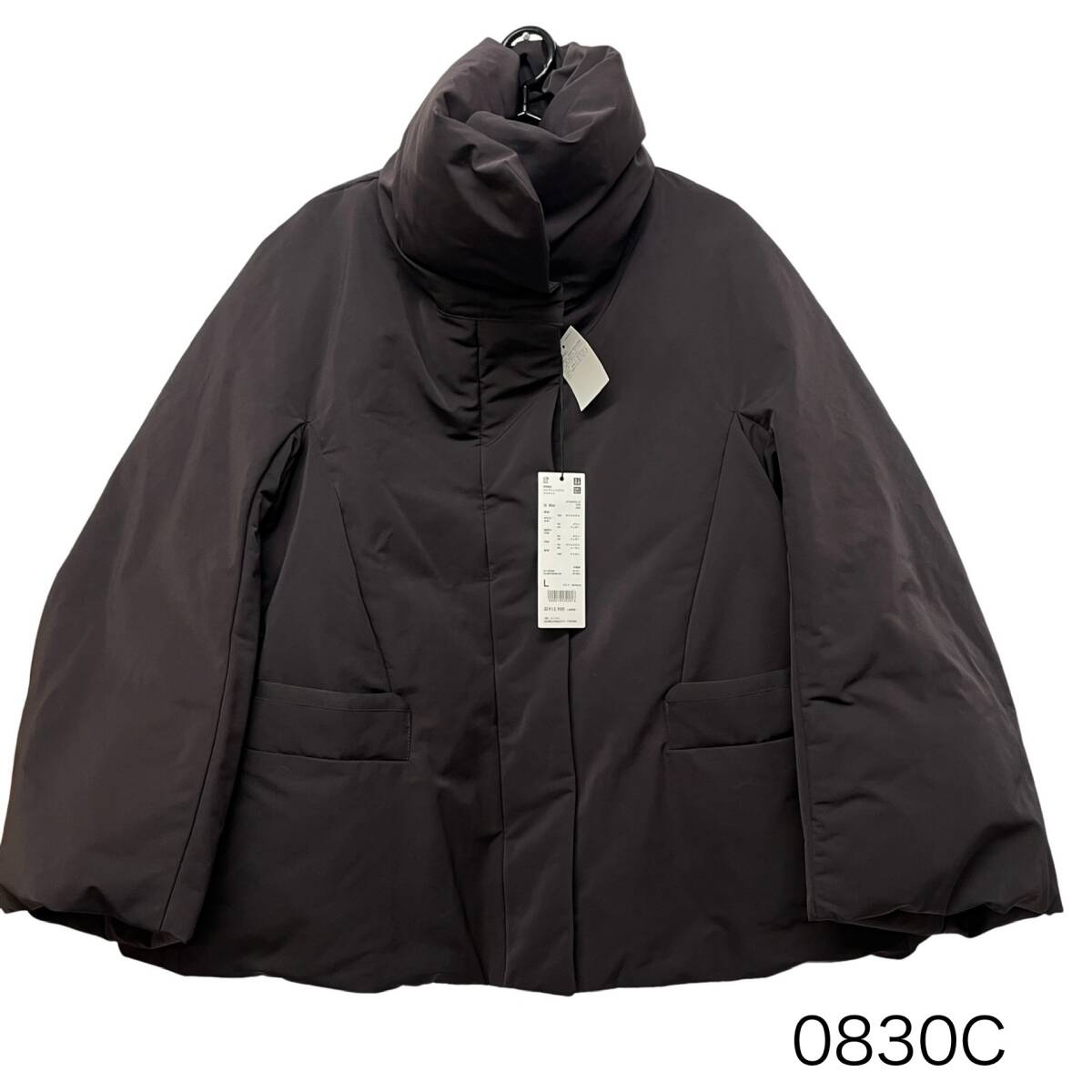 (志)【新品】UNIQLO/ユニクロ × JIL SANDER/ジルサンダー ハイブリッドダウンジャケット ワイン L レディース 着丈:約67cm (o)0830C拍卖