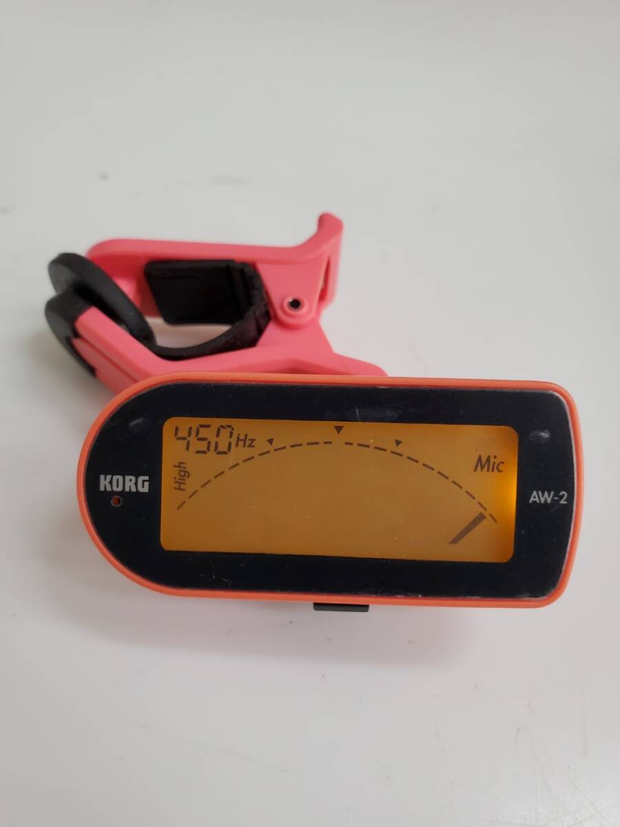 KORG コルグ AW-2 ギター用 クリップ式 チューナー ピンク 動作品拍卖