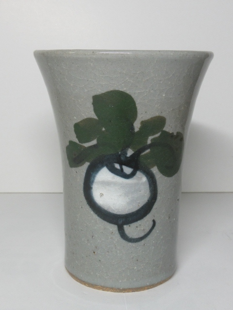 ★「桂窯・福間敏・かぶ文」ビアジョッキ★島根・麦酒碗・酒器★焼き物・完品★骨董・レア・ビンテージ・昭和レトロ・アンティーク・美品★拍卖