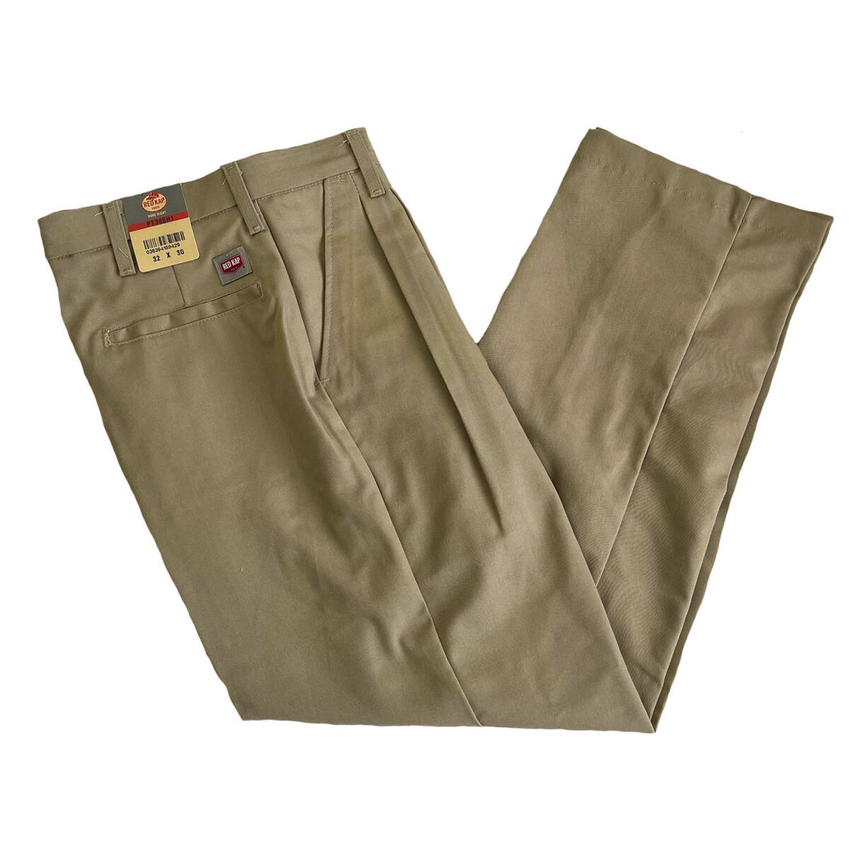 RED KAP PT38 PLEATED TWILL SLACKS レッドキャップ スラックス ワークパンツ カーキ W34xL32 2プリーツ REDKAP拍卖