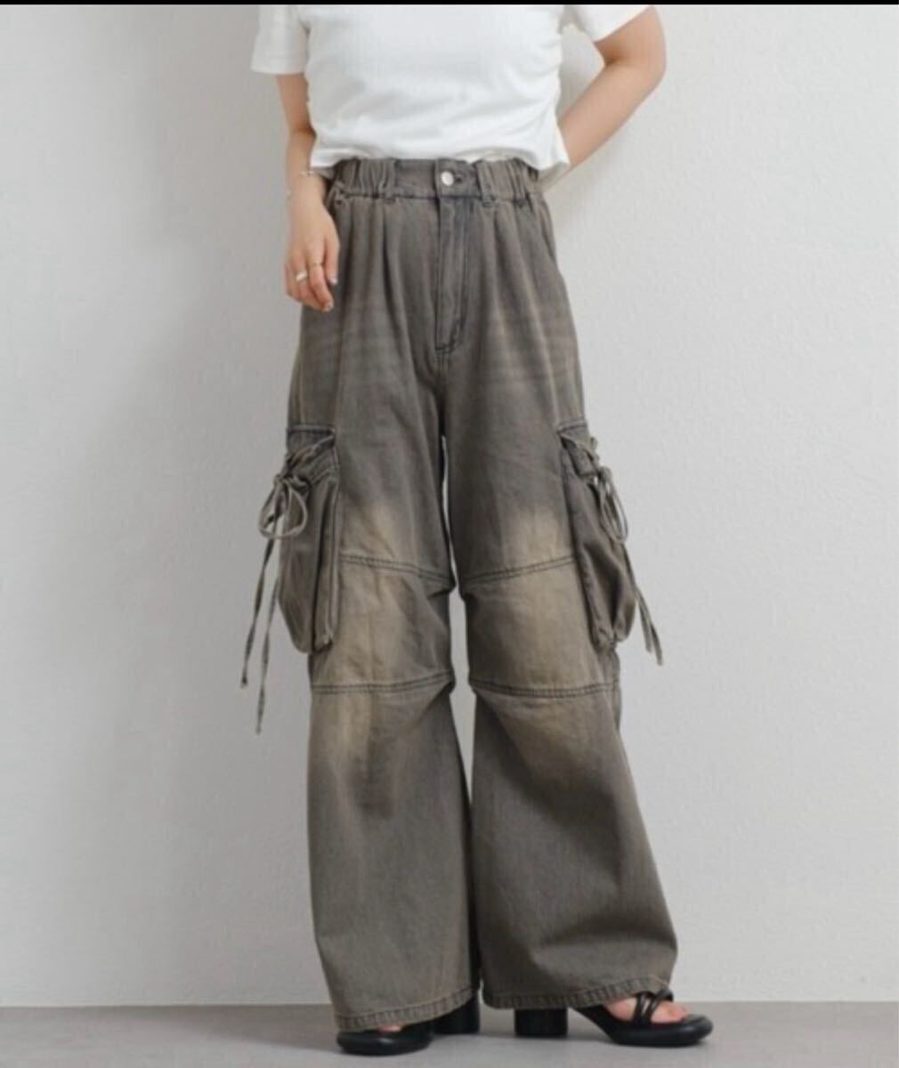 新品 カーゴデニムパンツ/Kastane グレー L サイズ 2 カスタネ 拍卖