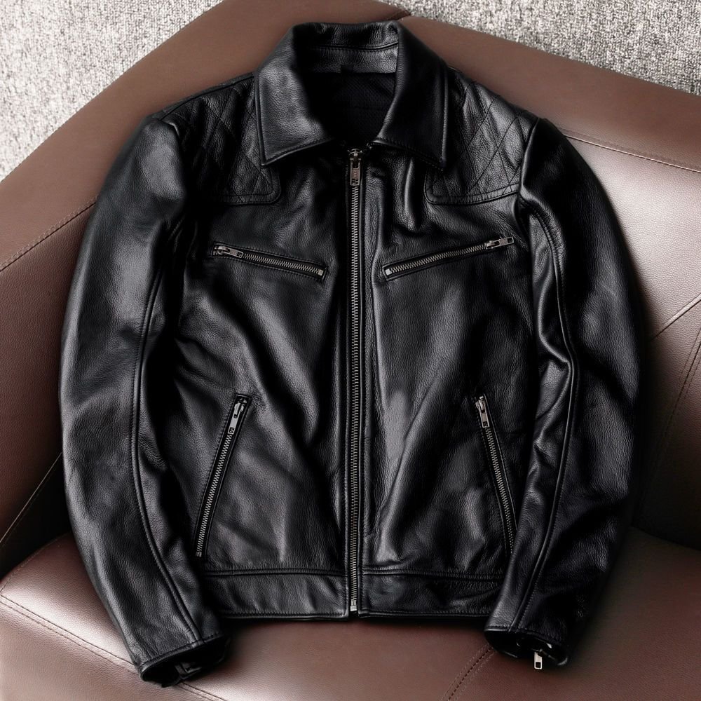 牛革 レザージャケット ダブルライダース 本革 革ジャン カウハイド メンズファッション バイクレザー ヴィンテージ S~5XL拍卖