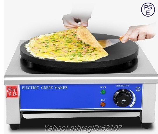 業務用クレープメーカー 温度調節可能 50-300℃ 焦げ付き防止ホットプレート 直径40cmの加熱プレート付き 電気クレープ焼き器拍卖