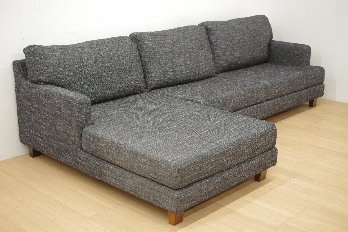 展示品 フクラ HUKLA ラコンテ RACONTER 3人掛けソファ コーナーソファ 3P ファブリック ネイビー カバーリング 木脚 シンプル モダン 北欧拍卖