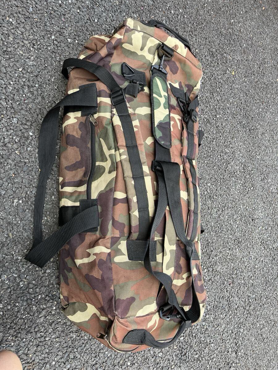 高耐久 迷彩 ダッフル バッグ 3way 超特大型 ボストン ミリタリー 美品拍卖