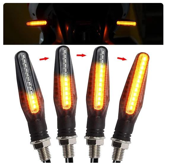 送料無料 未使用品 2個セット オートバイ バイク ウインカー シーケンシャルウインカー 流れる 動く 流星 LED c拍卖