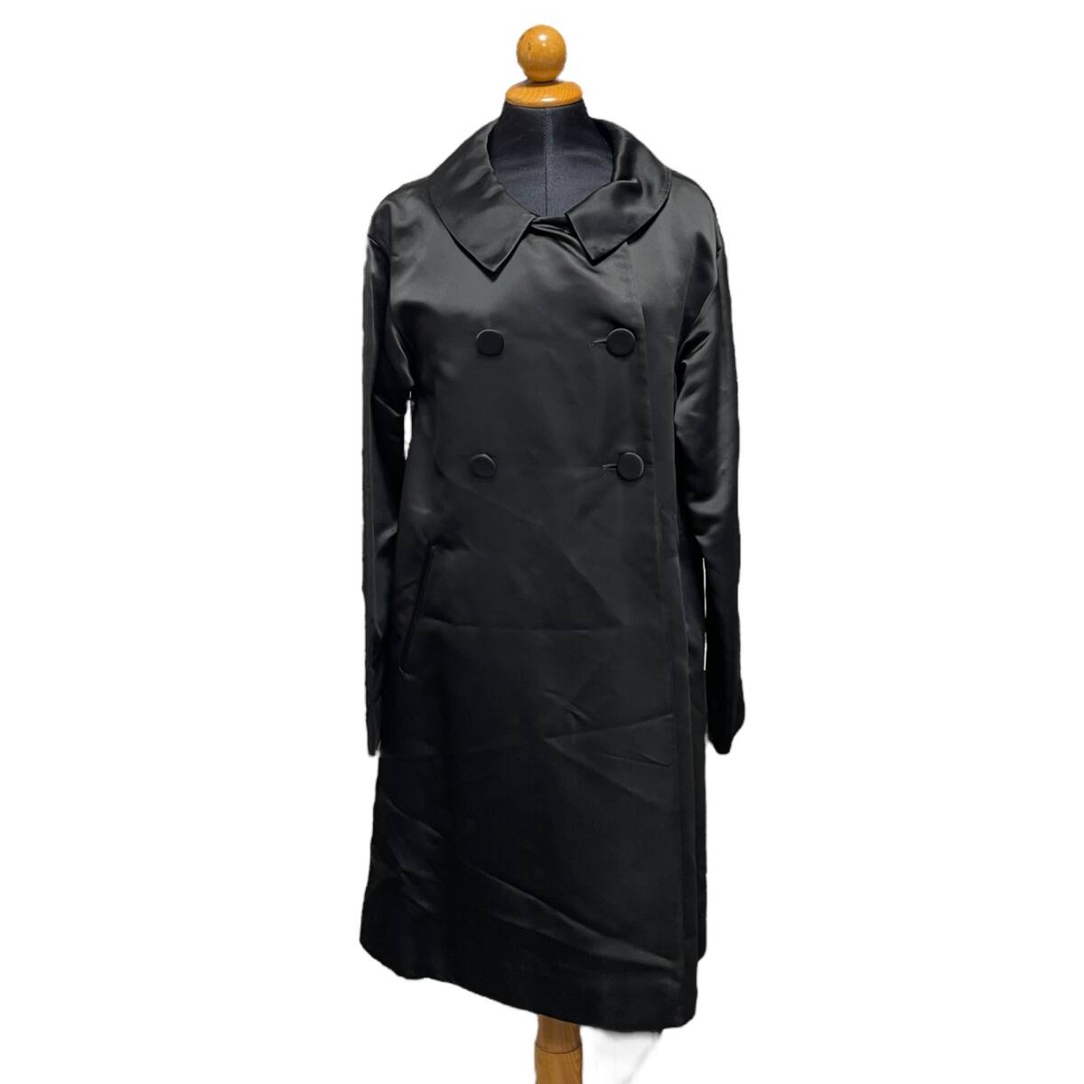 ◆中古品◆ アニエスベー agnes b. PARIS コート ダブル サイズ36 ブラック 黒 レディース フランス製 アウター kyV17602N拍卖