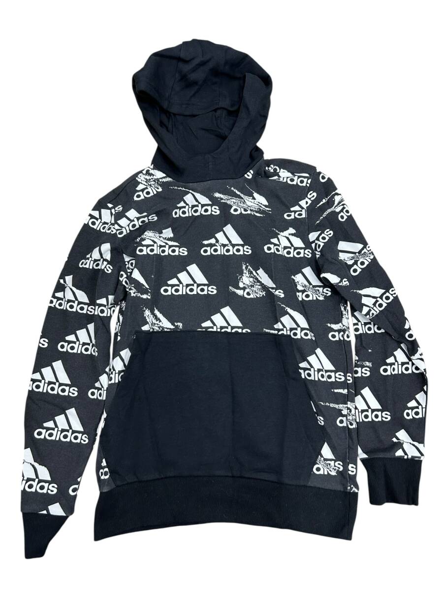 ◎未使用品◎アディダス adidas トレーナー ブラック サイズL ロゴプリント フード付き tsuEH61391COS拍卖