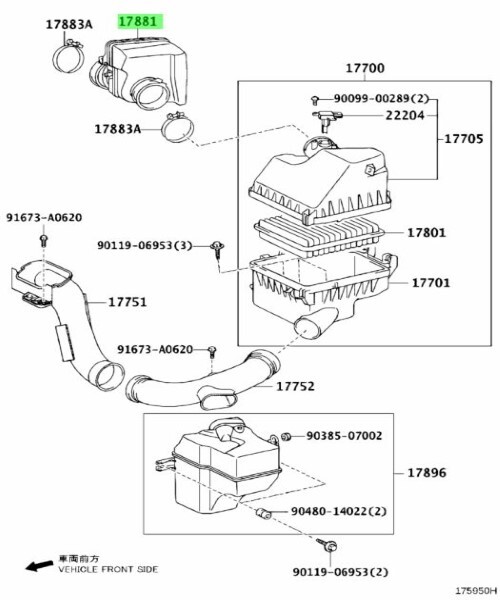 トヨタ 純正 アルファード ヴェルファイア エアクリーナ ホース NO.1 HOSE AIR CLEANER 17880-31200 TOYOTA 未使用 LEXUS Genuine JDM拍卖