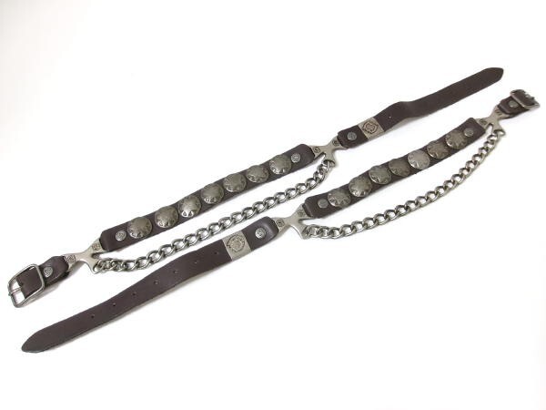 新品★SENDRA センドラ★チェーン付き レザー ブーツ ブレスレット★コンチョ ブラウン ウエスタン カウボーイ拍卖