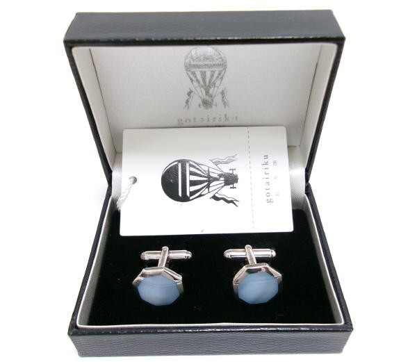 新品 定価2.5万+税★五大陸 gotairiku★シルバー925 カフス★フォーマル ライトブルー拍卖