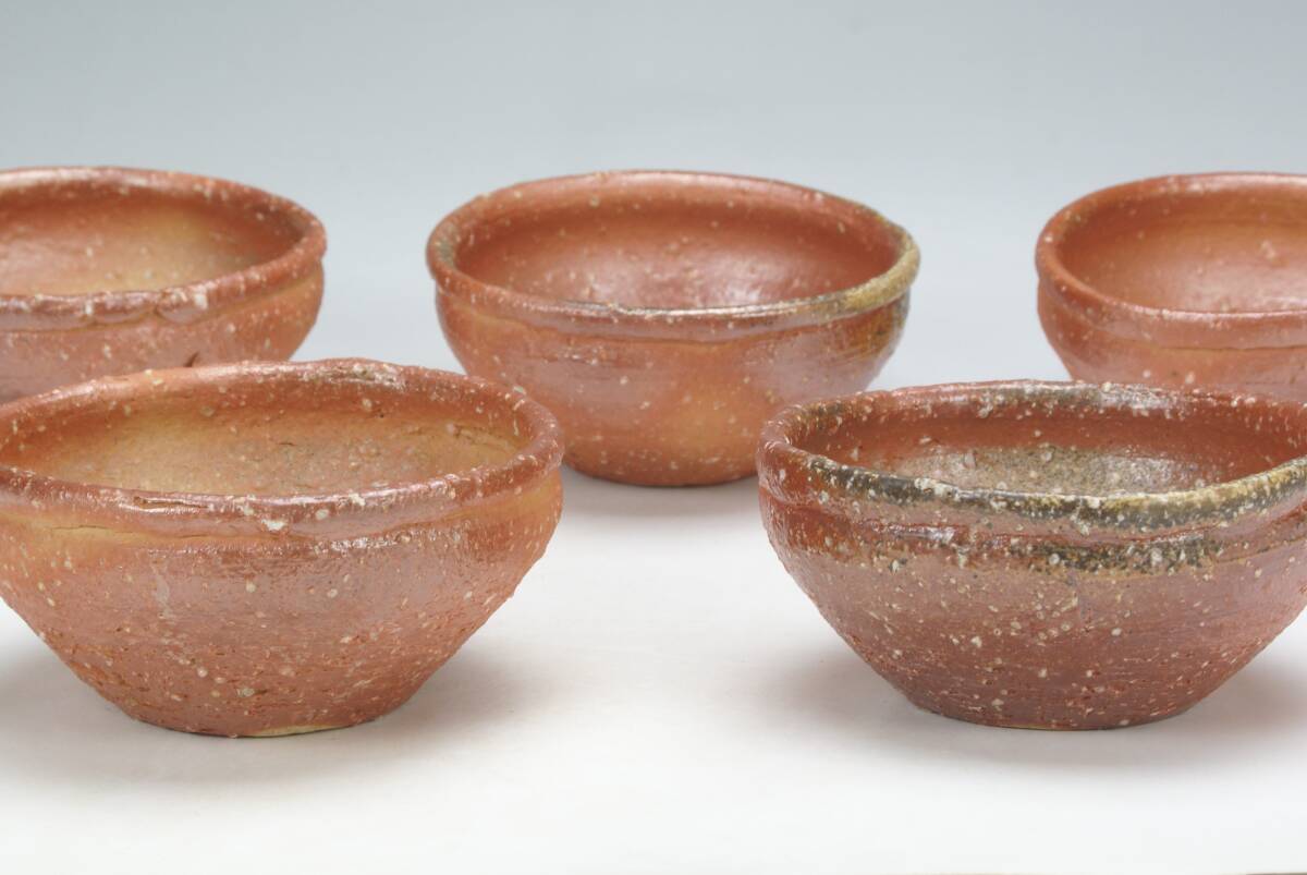 【湖美】岸本謙仁房 岸本謙仁 伊賀 丸小鉢 五客 共箱 料理器 食器拍卖