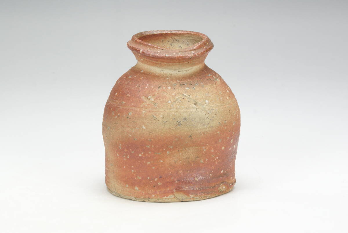 【湖美】信楽 四代 上田直方 掛花入 花器 花入 共箱拍卖