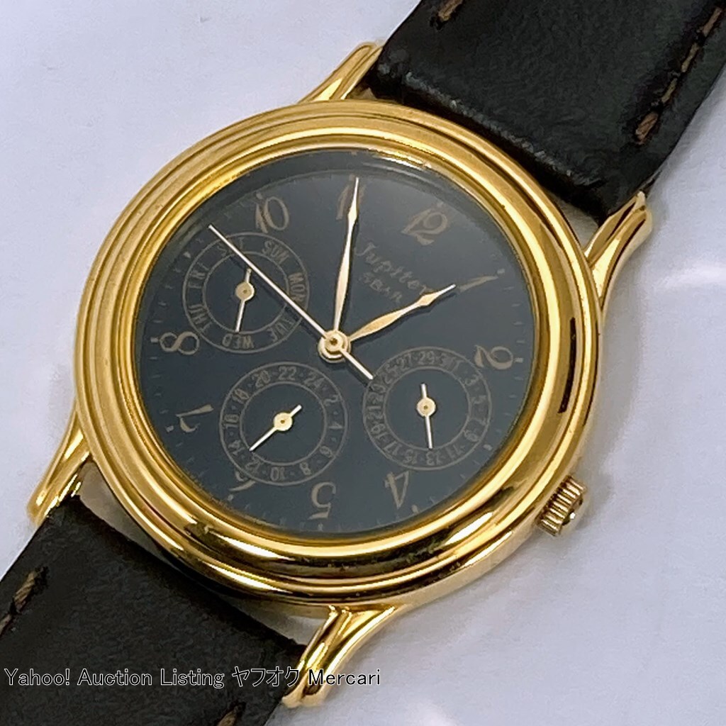 【未使用/送料230円】 ORIENT TRAD レトロ ヴィンテージ WJ0021SR C7H501 ブラック ゴールド メンズ腕時計 50813-1EB拍卖