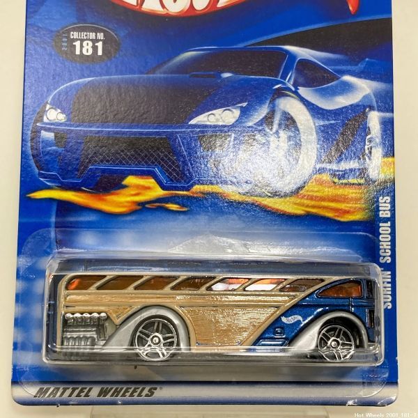 【未開封/送料230円】Hot Wheels 2001 No.181 SURFIN' SCHOOL BUS ホットウィール サーフィンスクールバス 紺 茶 HTW2205-181 2/2拍卖