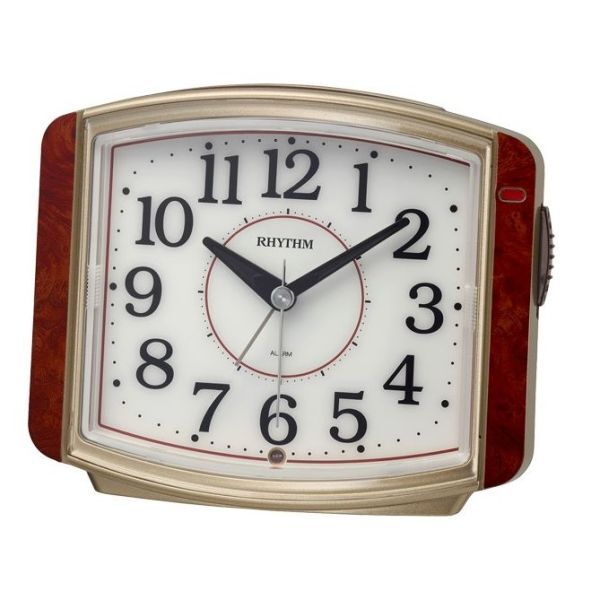 【新品・キズ・保証付/即決】 シチズン リズム時計 見やすい 自動点灯 ライト付 電子音 連続秒針 8RE644SR23 木目調 目覚し時計 R50806-8SG拍卖