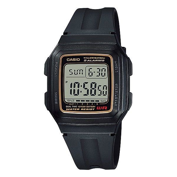 【新品・保証付/即決/送料230円】CASIO F-201WA-9AJH 10年電池 デュアルタイム ライト ストップウォッチ デジタル 腕時計 50828-3拍卖