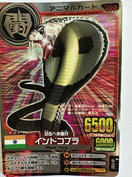 ★百獣大戦 アニマルカイザー★第2弾【 A-006 】インドコブラ 銀拍卖