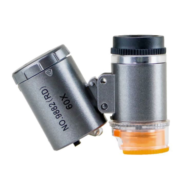 60倍拡大鏡 ルーペ LEDライト付き 紫外線 顕微鏡 切手 アクセサリー 時計 ブランド 鑑定 宝石ルーペ 天然石 ホログラム にも拍卖