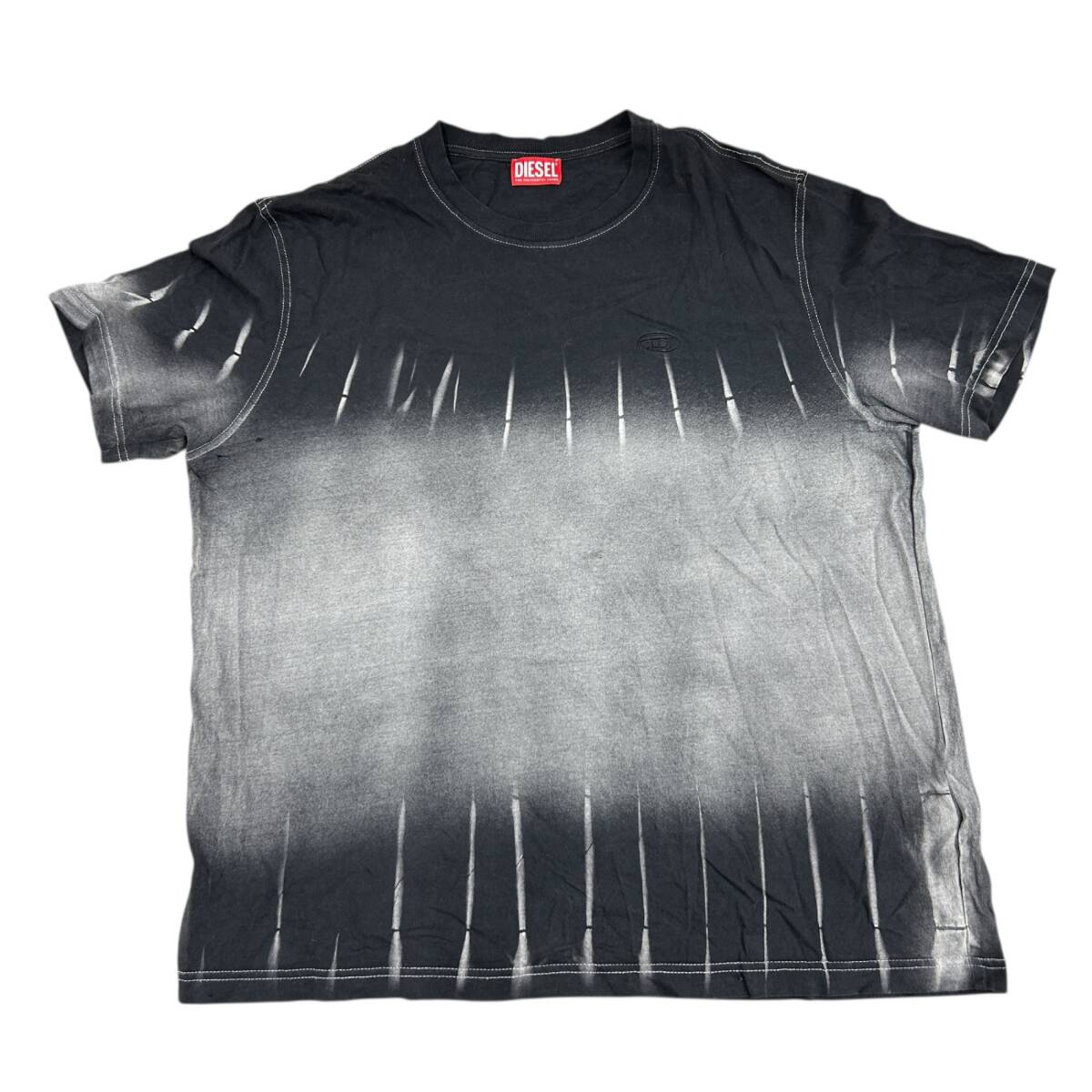◎中古品◎ DIESEL ディーゼル クルーネックTシャツ A17801 0SLBQ T-ADJUST-R21 メンズ ブラック XXL 破れあり coMS79COC拍卖