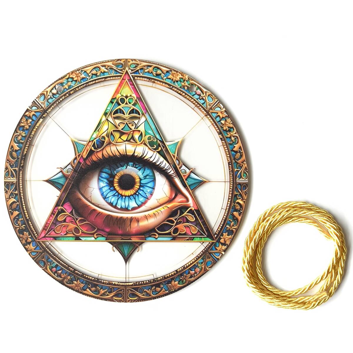 【プロビデンスの目・神・お守り】アクリルプレート 飾り サンキャッチャー 紐付き オブジェ お洒落 壁や窓辺の飾りに◎拍卖
