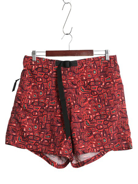 90s ノースフェイス 総柄 ナイロン ショートパンツ メンズ L / オールド アウトドア ショーツ 短パン 海パン 水陸両用 インナー付き スイム拍卖