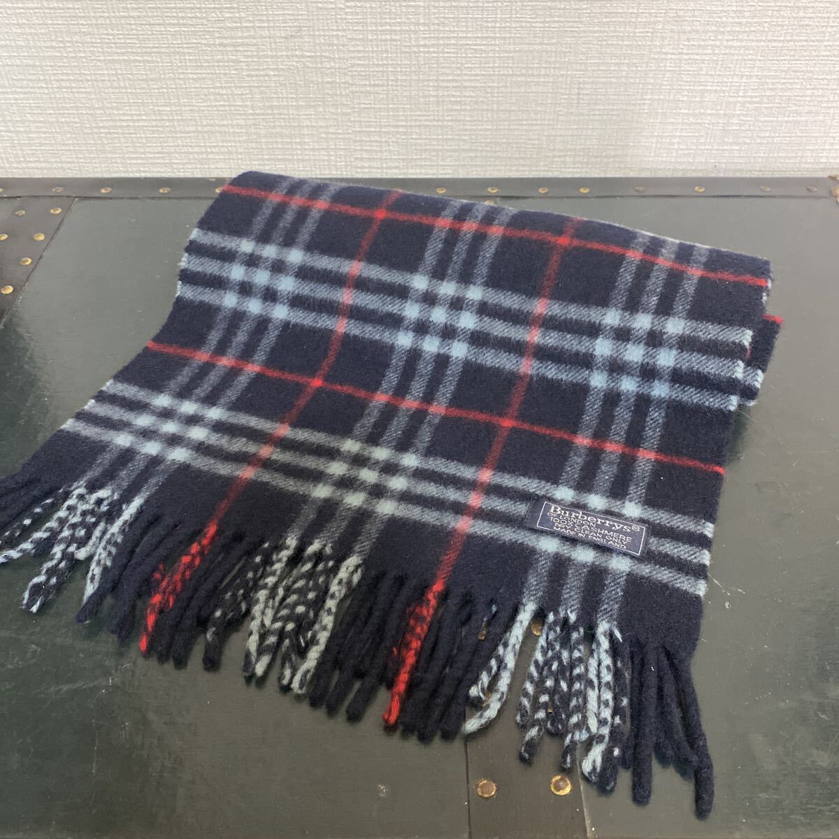 バーバリー マフラー ノバチェック Burberrys カシミヤ BURBERRY チェック柄 カシミア ネイビー 紺色 チェック 平成 ギャル拍卖