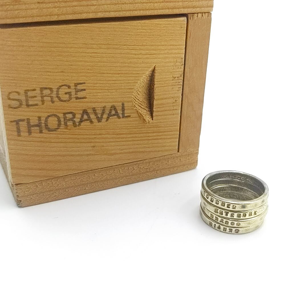 送料無料 セルジュトラヴァル SERGE THORAVAL 4連リング 指輪 アクセサリー 小物 ゴールド系 9号 レディース拍卖