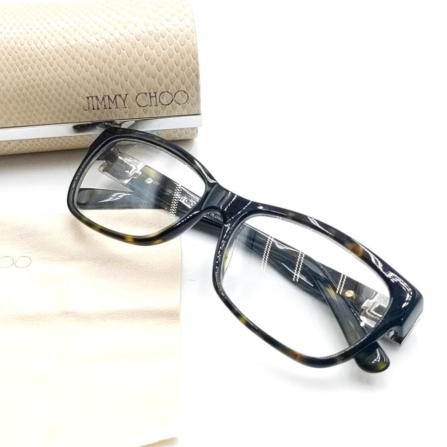 送料無料 美品 ジミーチュウ JIMMY CHOO 伊達メガネ 66-086-135 セルフレーム 度なし イタリア製 レディース拍卖