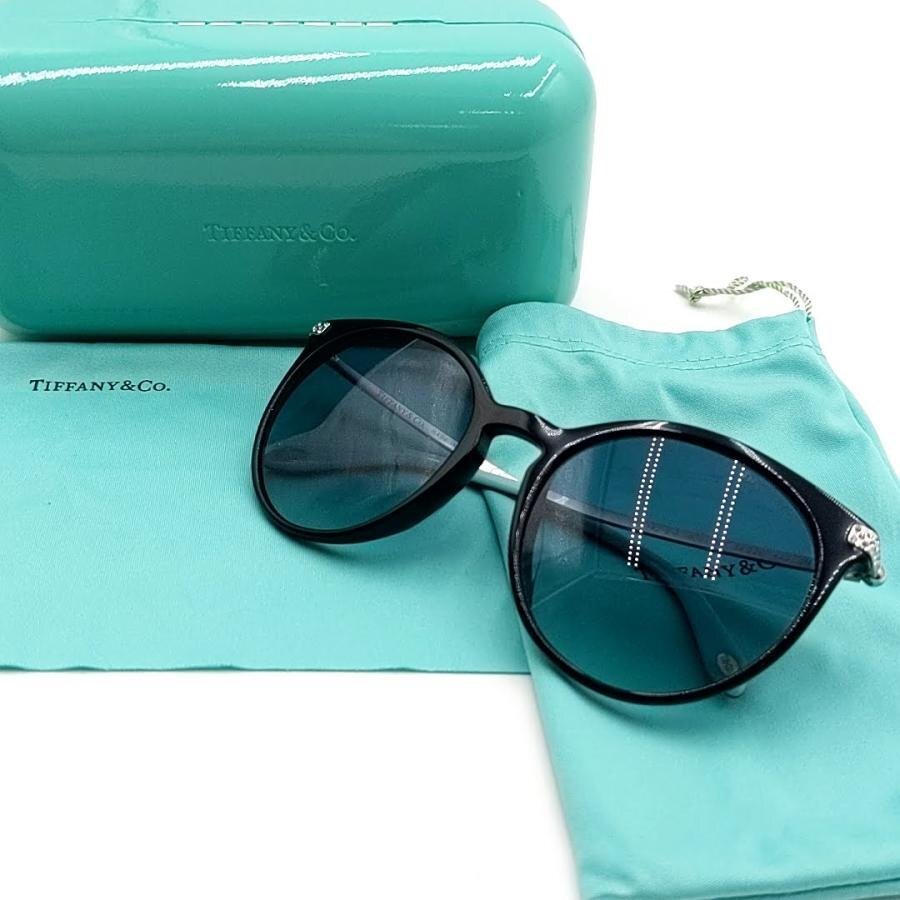送料無料 超美品 ティファニー TIFFANY&Co. サングラス ラインストーン グラデーションレンズ イタリア製 レディース拍卖