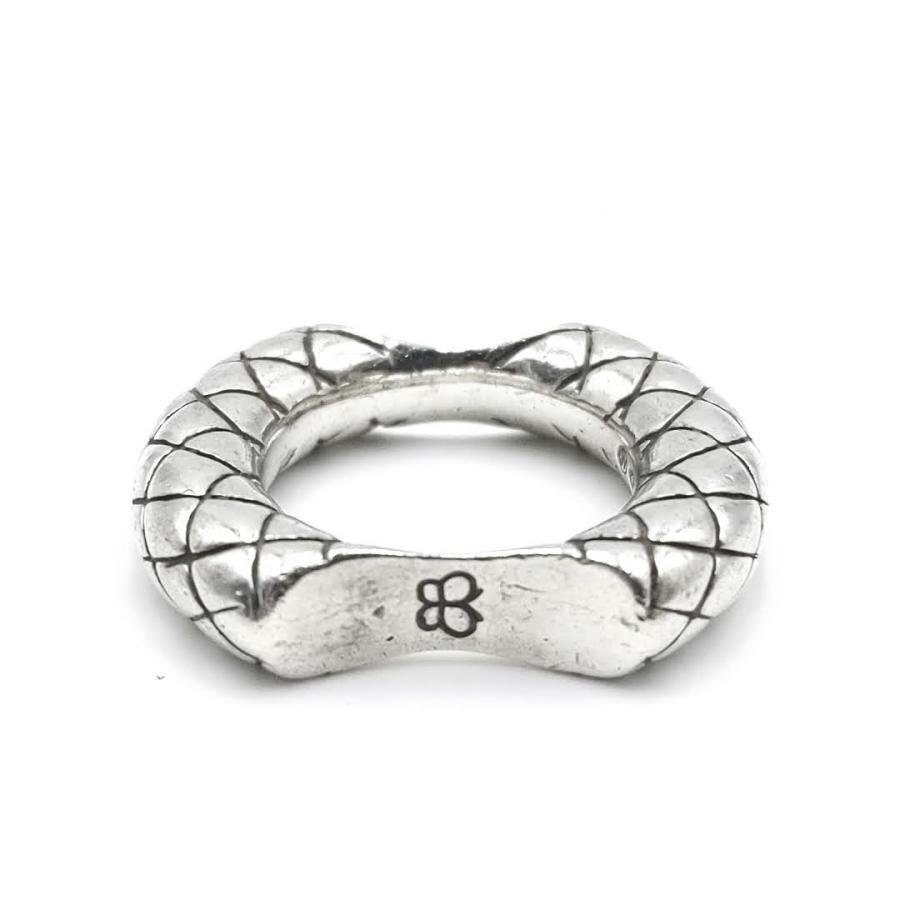 送料無料 ボッテガヴェネタ BOTTEGA VENETA リング 指輪 イントレチャート シルバー 伊製 14号 レディース系拍卖
