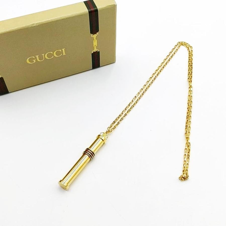 送料無料 グッチ GUCCI オールドグッチ ネックレス ヴィンテージ アトマイザー 香水ボトル シェリーライン レディース拍卖