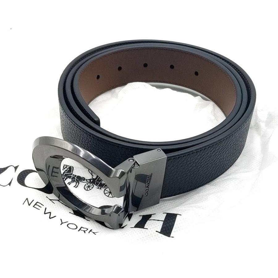送料無料 超美品 コーチ COACH リバーシブルベルト レザー 本革 CQ013 G8LVW M23 40 50 黒 茶 メンズ拍卖