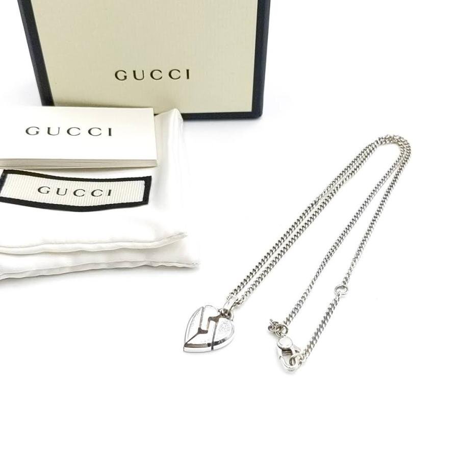 送料無料 グッチ GUCCI ネックレス ペンダント シルバー925 ノットハートペンダント インフィニティ 伊製 レディース拍卖