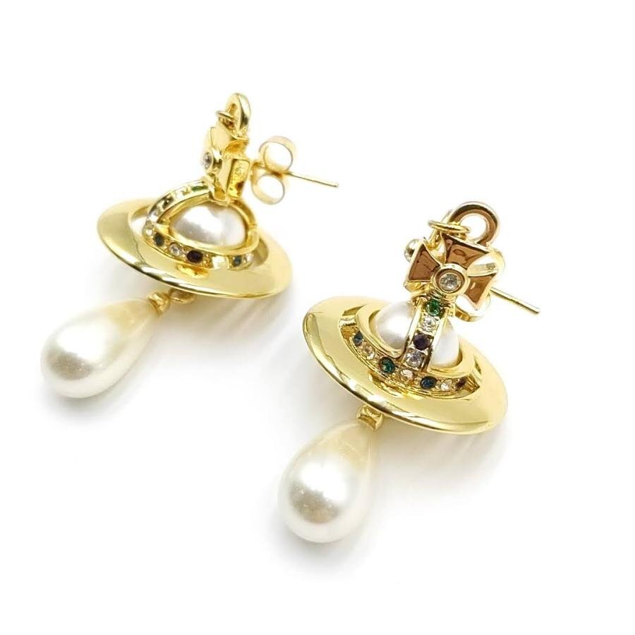 送料無料 美品 ヴィヴィアンウエストウッド Vivienne Westwood ピアス パールドロップピアス オーブ レディース拍卖