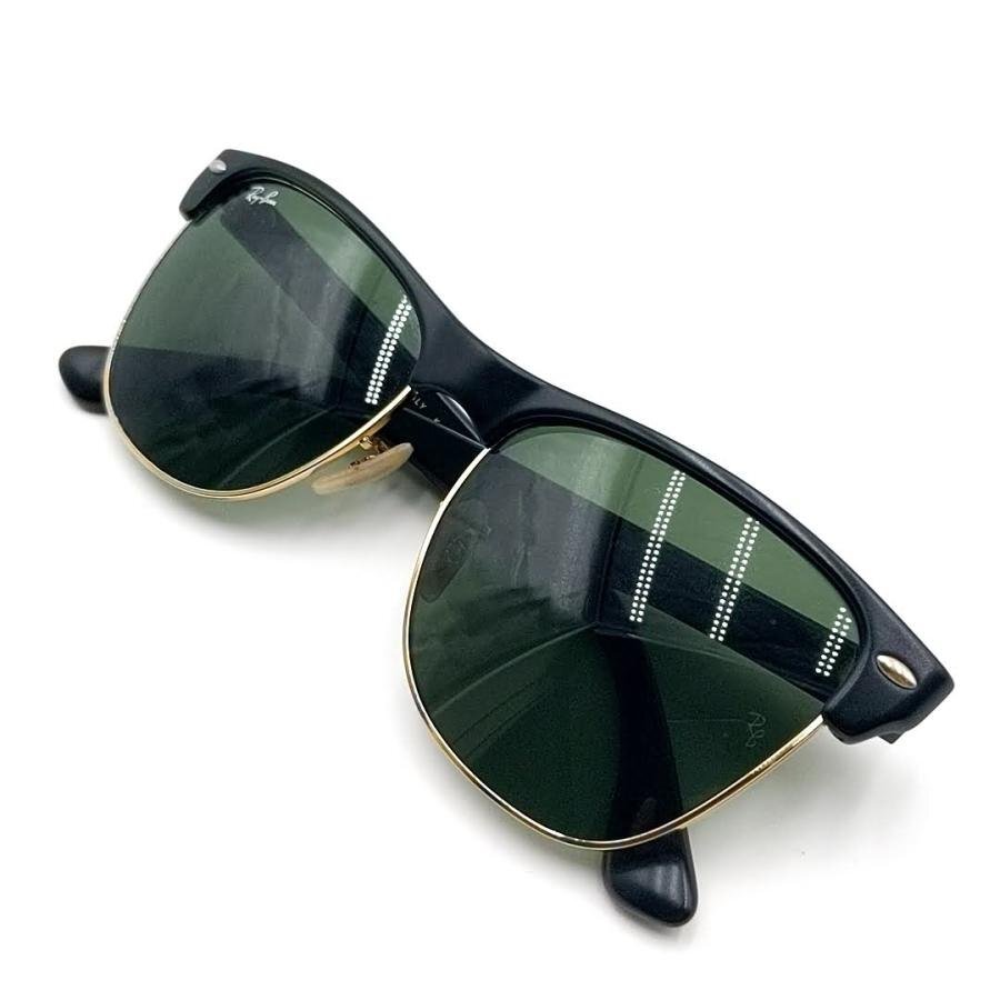 送料無料 美品 レイバン Ray-Ban サングラス RB4175 クラブマスター オーバーサイズド 伊製 黒 ブラック系 メンズ拍卖