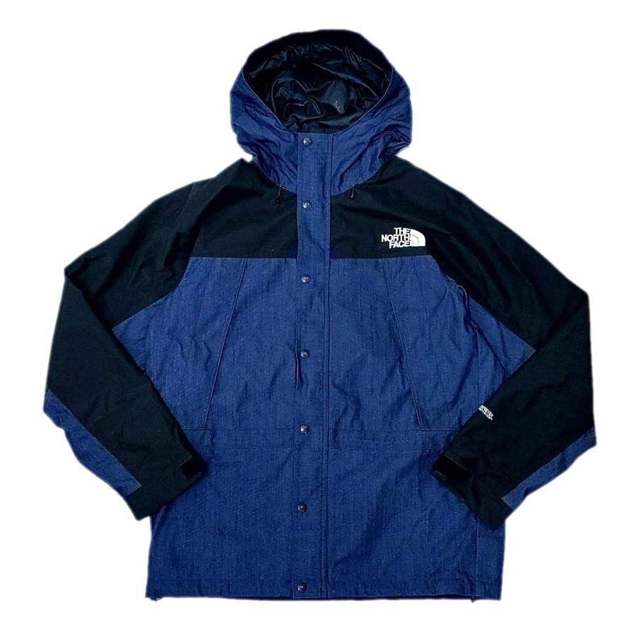 送料無料 美品 ザノースフェイス THE NORTH FACE マウンテンパーカー マウンテンライト デニム ゴアテックス メンズ拍卖