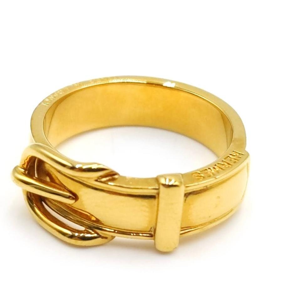 送料無料 美品 エルメス HERMES スカーフリング ブックルセリエ ベルトモチーフ 仏製 フランス製 20号 レディース拍卖